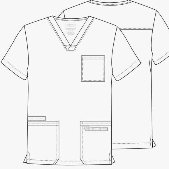 Cherokee Black Scrubs Top Medium Men New - Picture 3 of 3